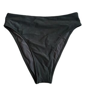 Black Ribbed Frankie’s Bikini Swim Bottom